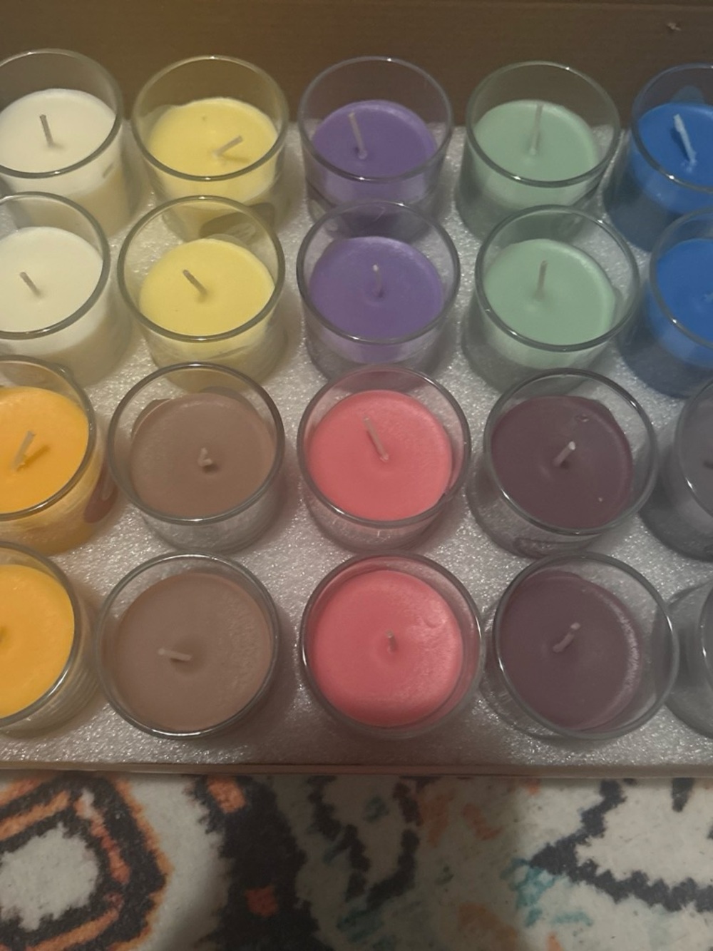 Assorted scented Color Votive Candles - Multi Color Set
